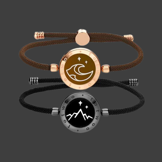 LoveCharmed’s Kärleksvibration Armband Milan Rep Brun & Svart SET (Berg & Hav)