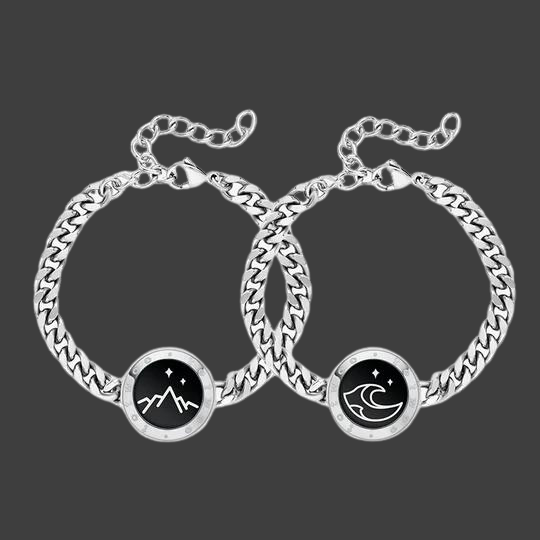 LoveCharmed’s Kärleksvibration Armband Silver Set (Berg & Hav)